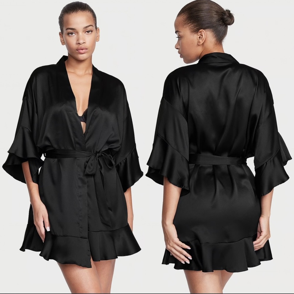 Satin Flounce Robe - Picture 2 of 2